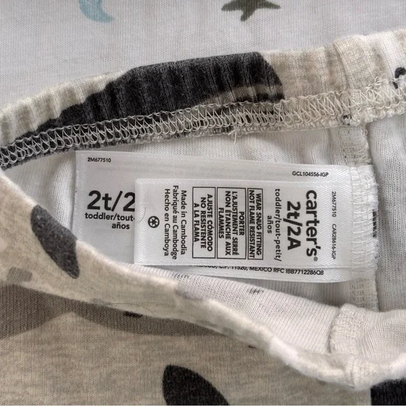 ⭒ 2T Carter’s Gray Two Piece Set Animals Seal Whale Wolf Bear Long Sleeve ⭒ - Picture 10 of 14